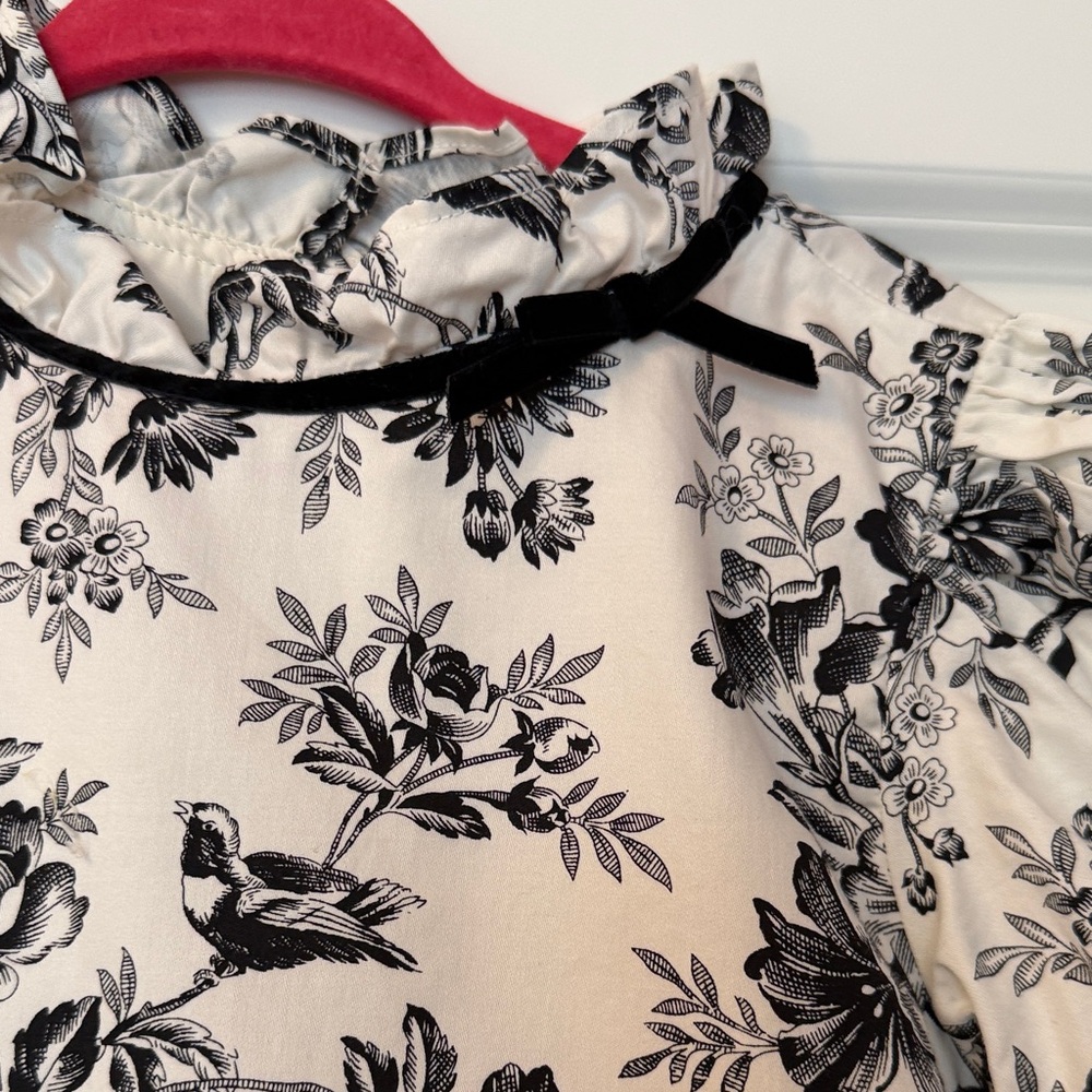 Janie and Jack Black and White Floral Tiered Dress - Picture 2 of 5